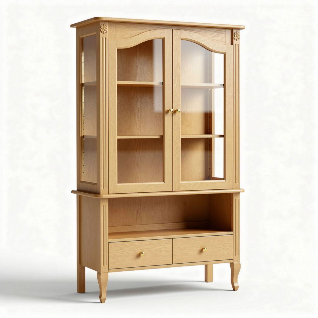 Vitrine van massief hout voor de woonkamer - 80 x 40 x 160cm